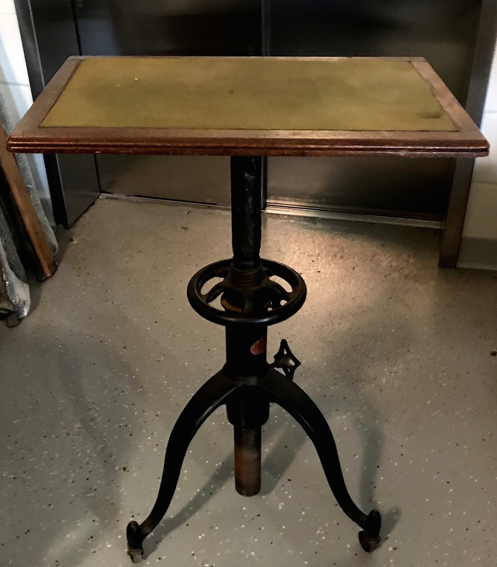 Adjustable Iron Base Industrial Table - SOLD