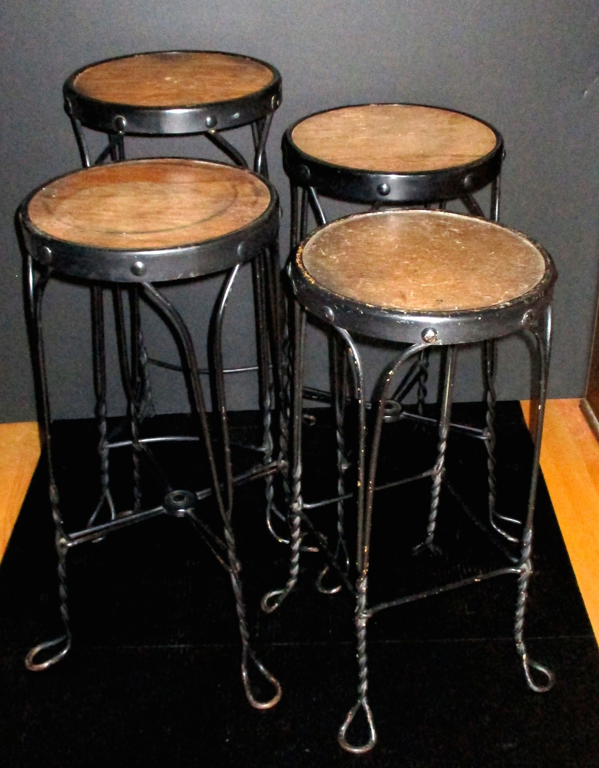 Twisted Wire Ice Cream Parlor Stools - SOLD