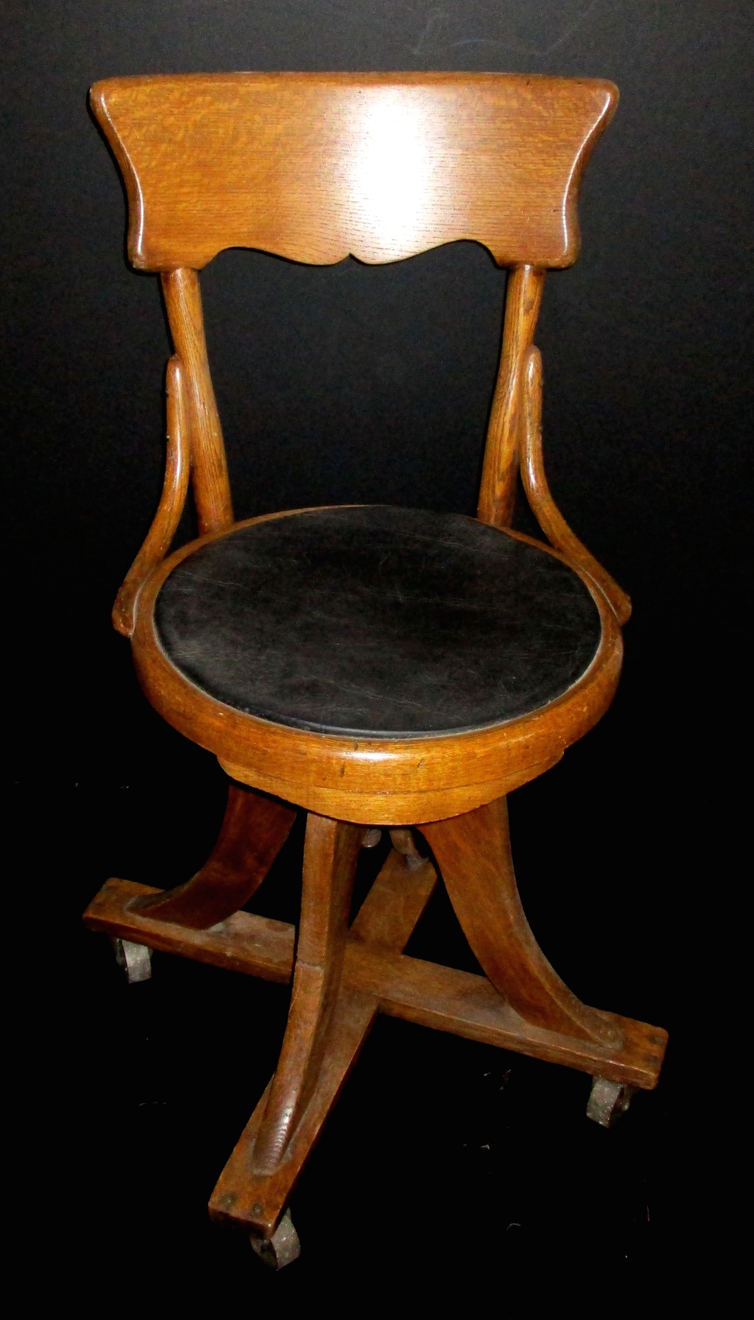 Ca. 1900 Oak Office Chair on Casters (We can restore to customer's specifications)
