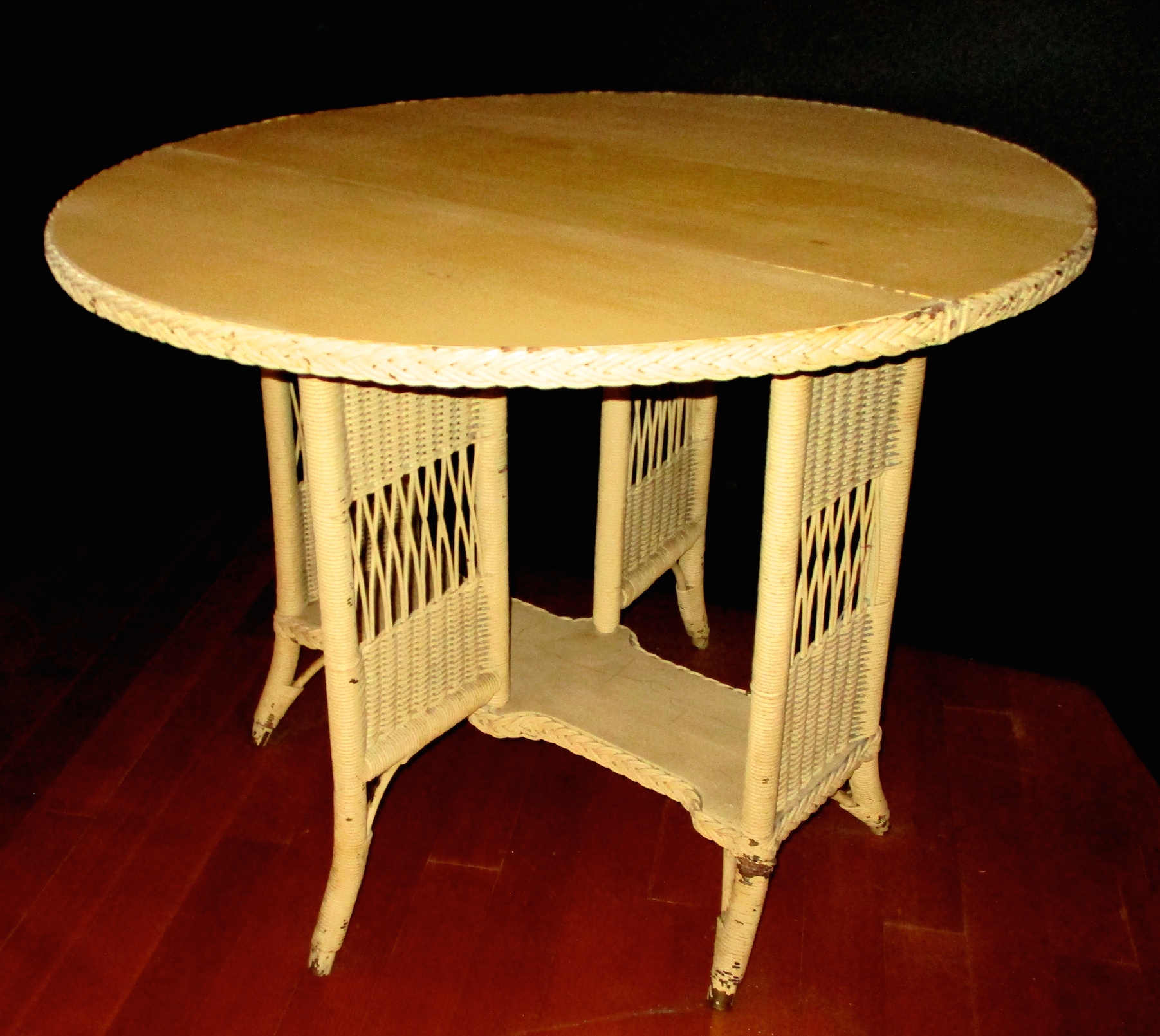 Wicker Drop-leaf, Gate-leg Table (We Can Restore to Customer's Specifications)