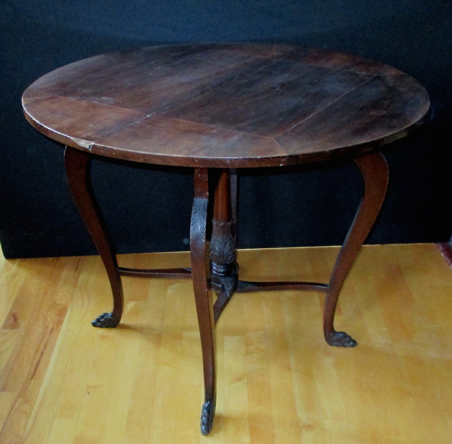19th Century Mahogany Folding Whist Table (The Whist Table Co. Chicago) - (Unrestored- We can restore to customer's specifications)