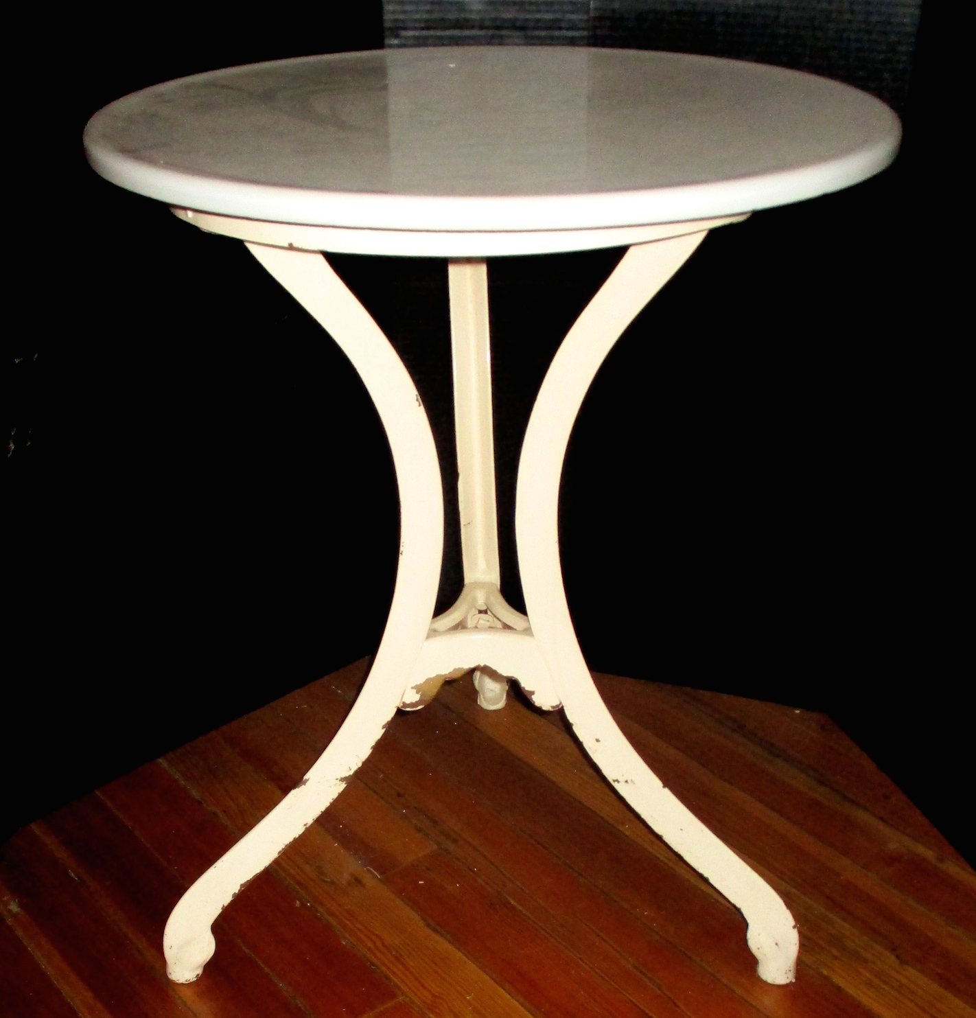 Cast Iron Base Ice Cream Parlor Table w/ Glass Top (Original Condition - We can restore to customer's specifications)