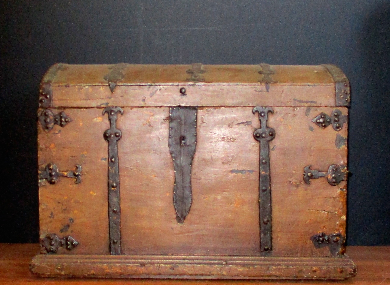 19th Century Domed Sea Captain's Chest w/Metal Embellishments (30 1/2" W x 21" D x 23" H) (In As Found Condition - (We Will Restore to Your Specifications)