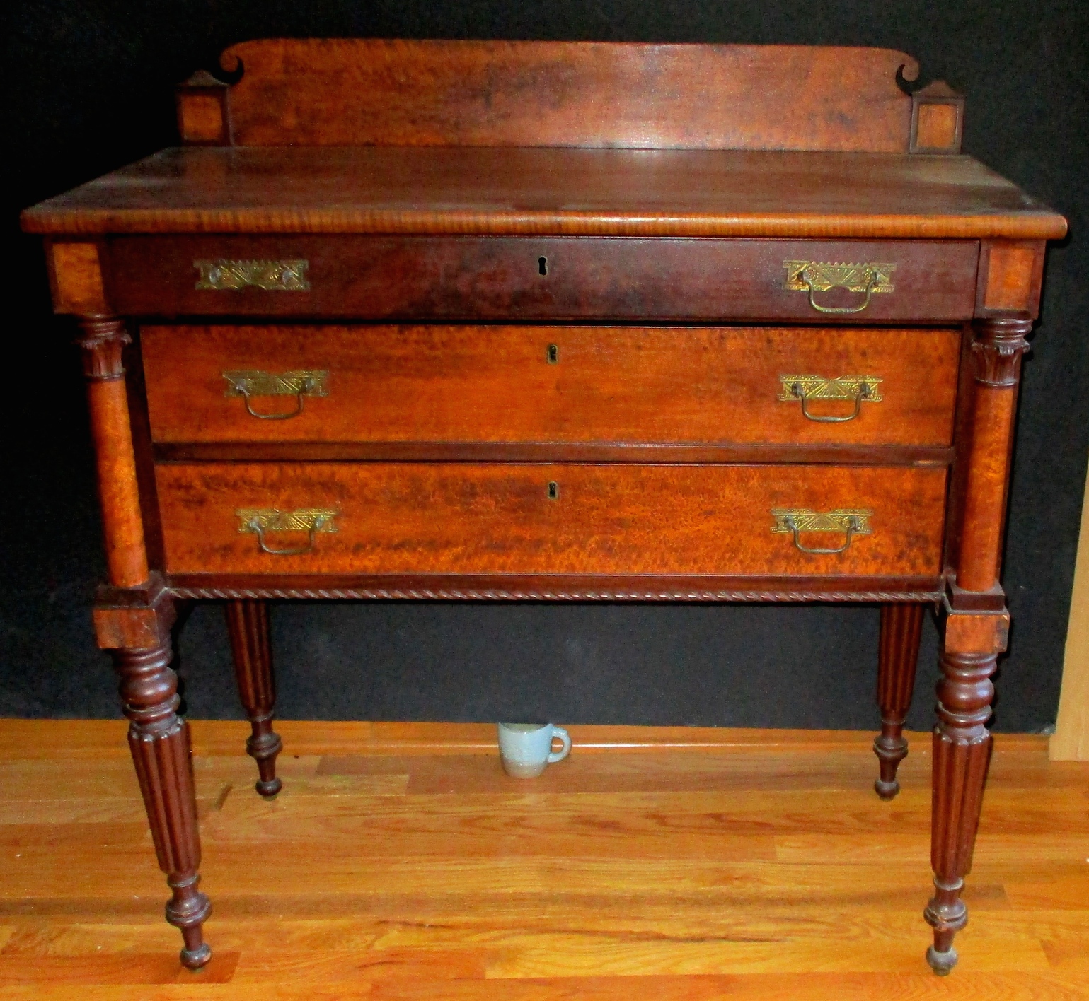 19th Century Mahogany 3-Drawer Chest ( 38" W x 19"D x 39" H) (Original Condition - We Will Restore to Your Specifications)