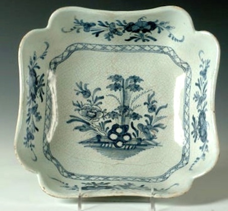 10 1/2" Unmarked Early 19th Century Blue/White Bowl (Hairline & Crazing)