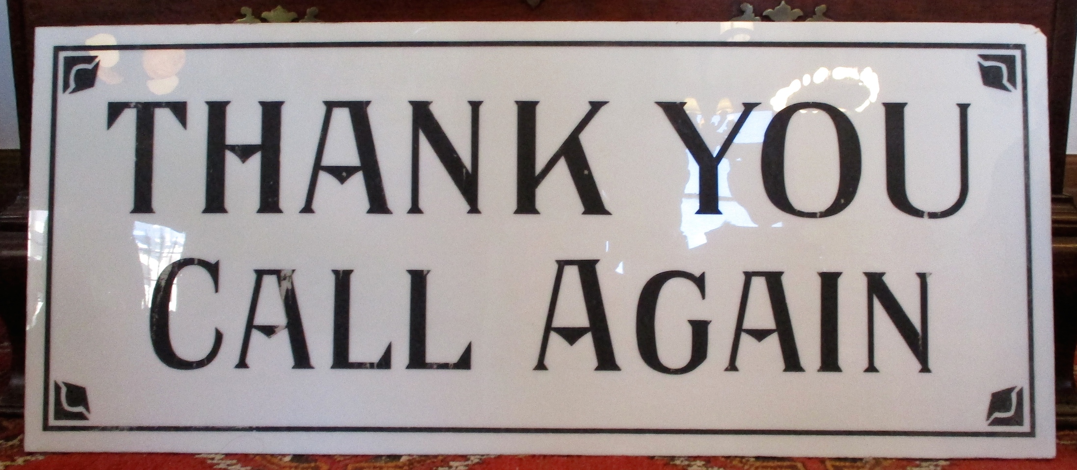 Large  Milk Glass "WELCOME" sign (15" x 36 1/2")