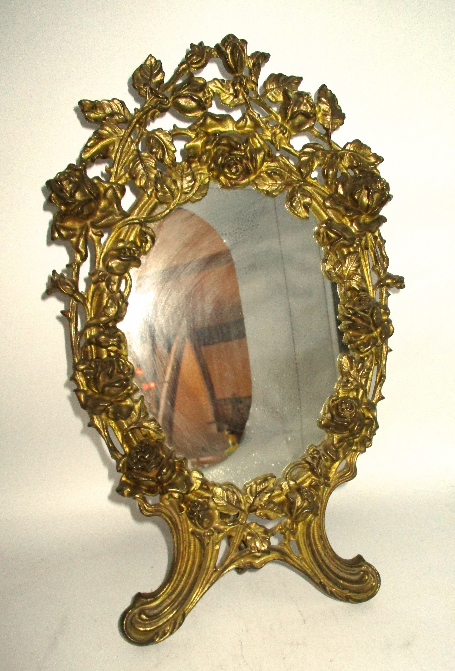 Gilt Bronze Desk Mirror (9 1/2" x15 1/2")