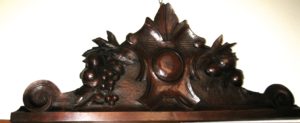 Hand-carved oak crest