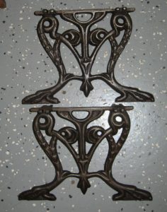 Pair of Cast Iron Stool Supports