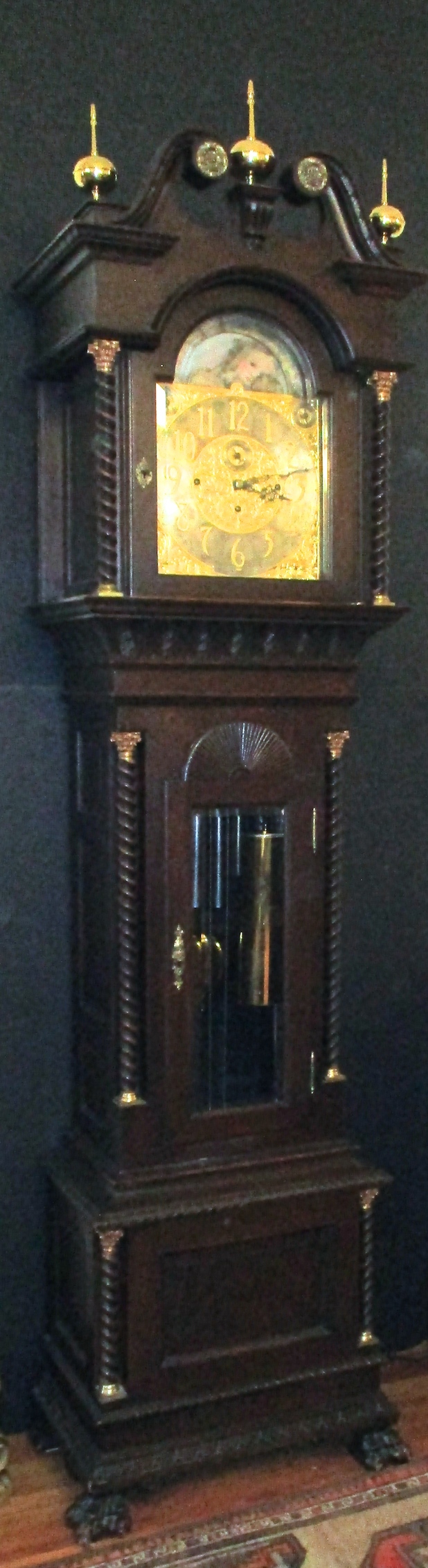 19th Century 9 Tube Durfee Mahogany Case Clock