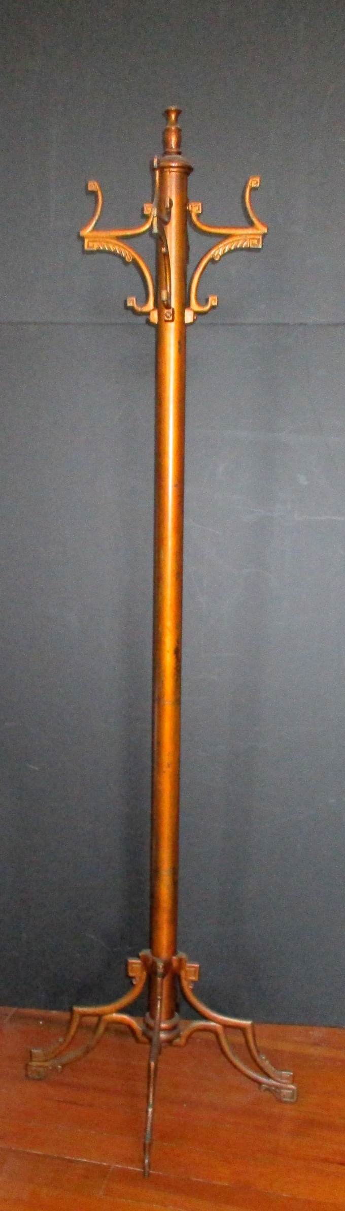 Art Deco iron coat stand (72" Tall x 21" Base)