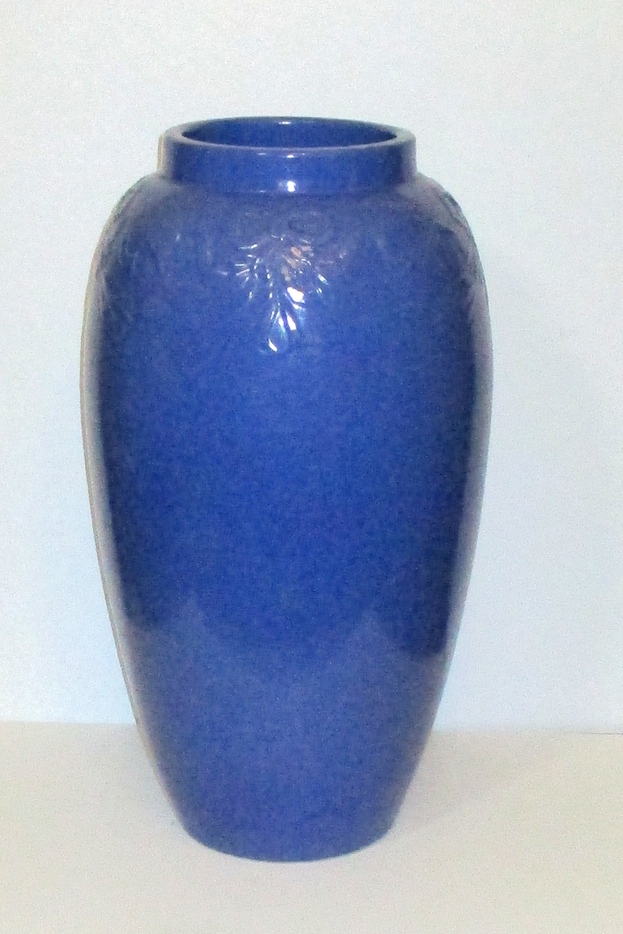 Blue Pottery Floor Vase (23" H x 12" D)