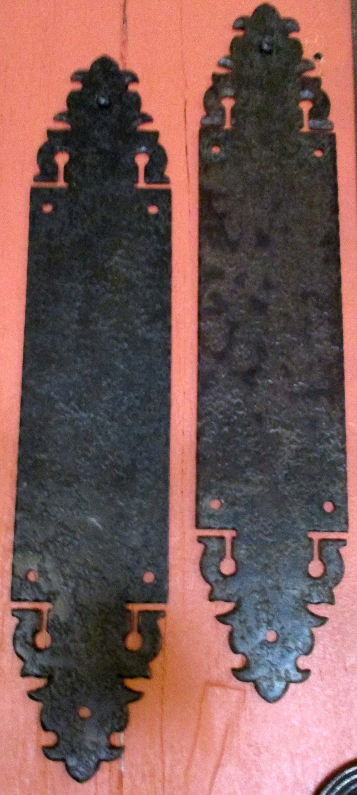 Hammered Iron Finger Plates (15" L x 3" W)