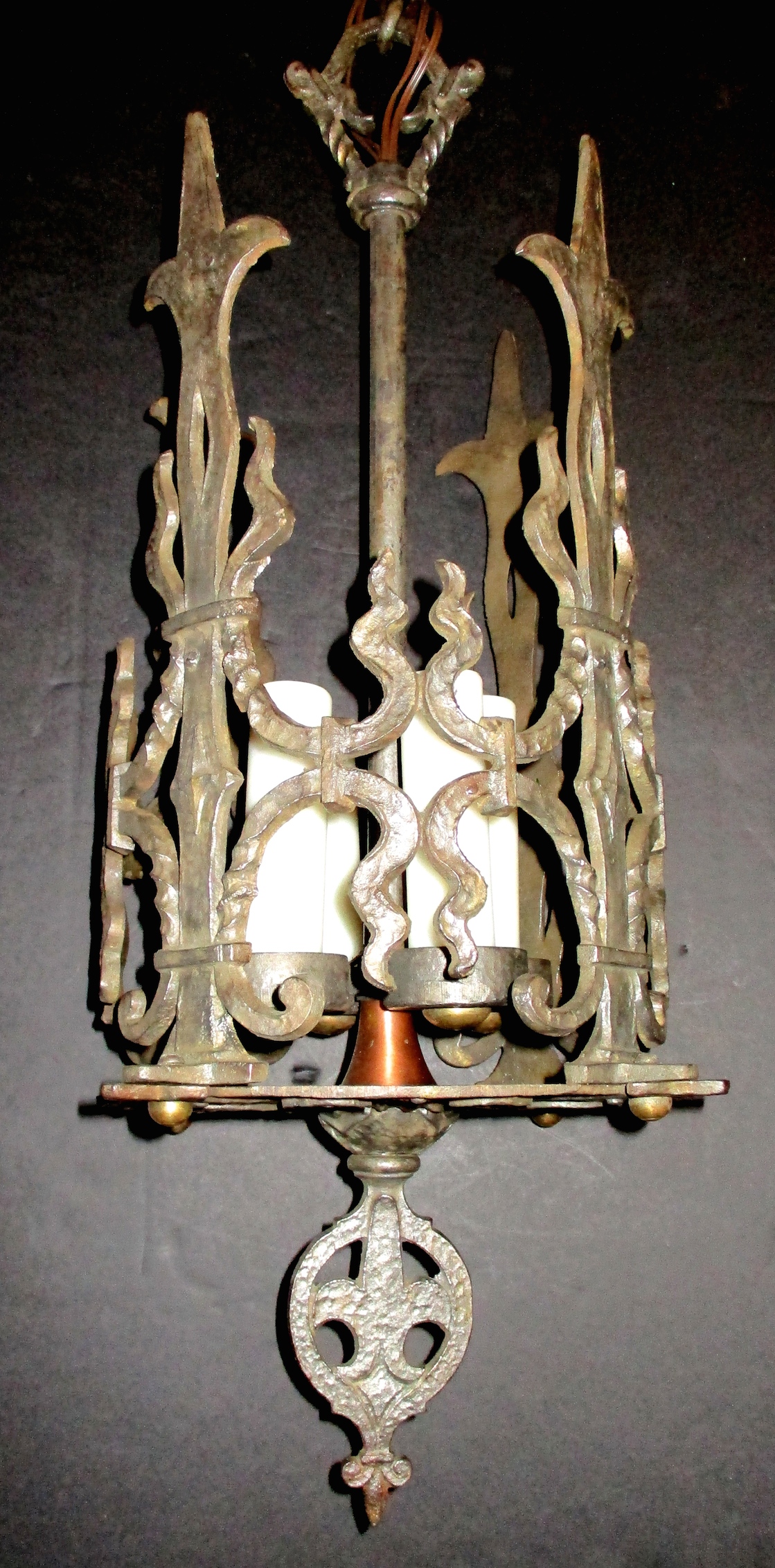 Filigree Iron LIght w/4 Candles (10 Dia. x 22" L) - We Will Restore to Your Specifications
