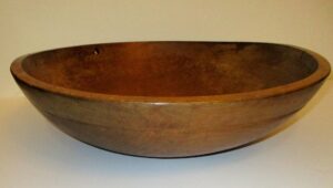 Hand-made Wooden Bowl (Slightly Oval 16 3/4" Max)