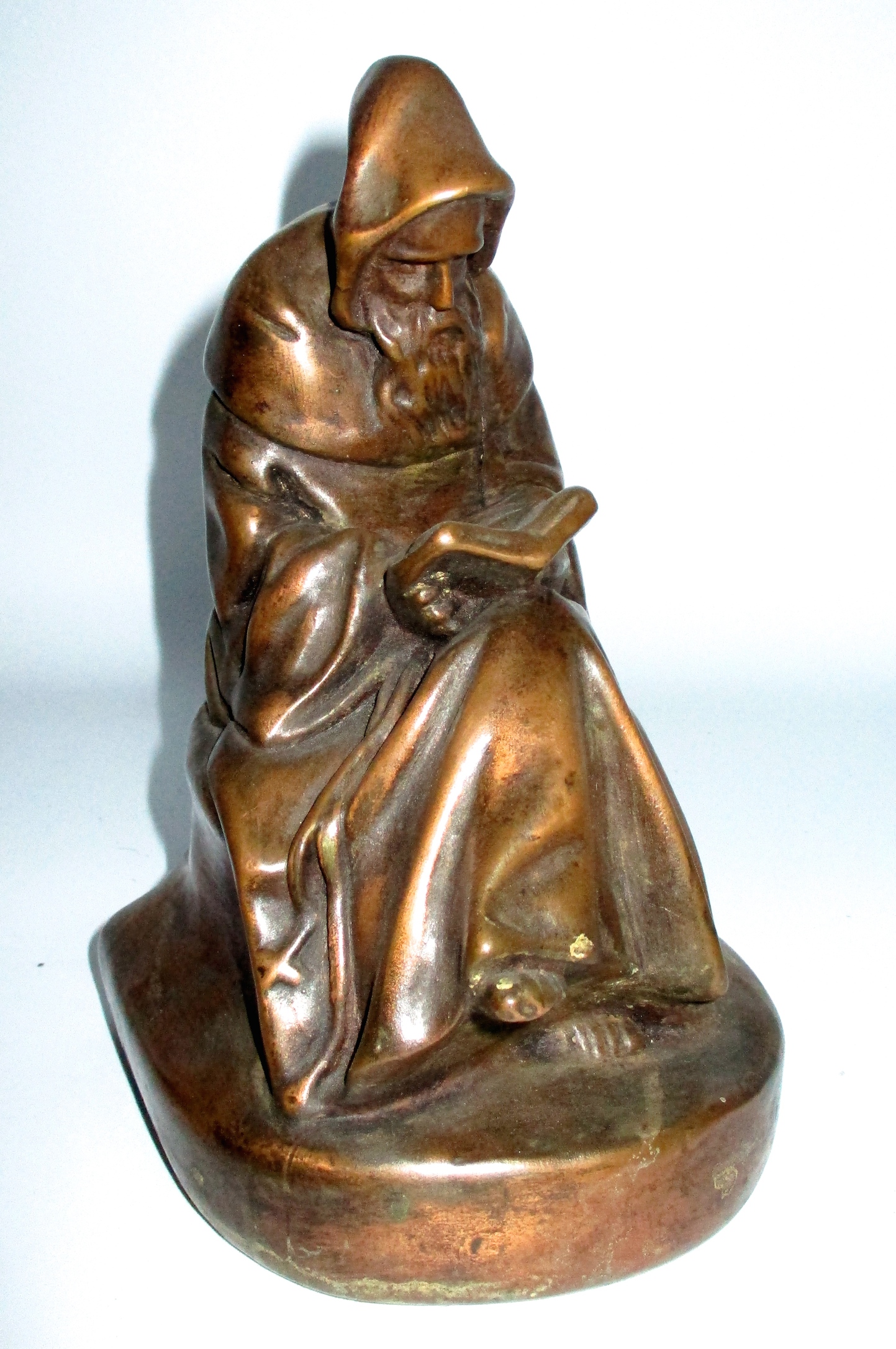 One of a Pair of Armor Bronze Monk Bookends