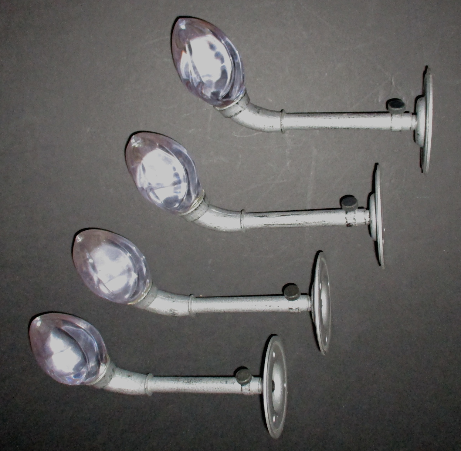 Set of 4 Adjustable Drapery Tie Backs w/Glass Ends (7" to 9" adjustment)