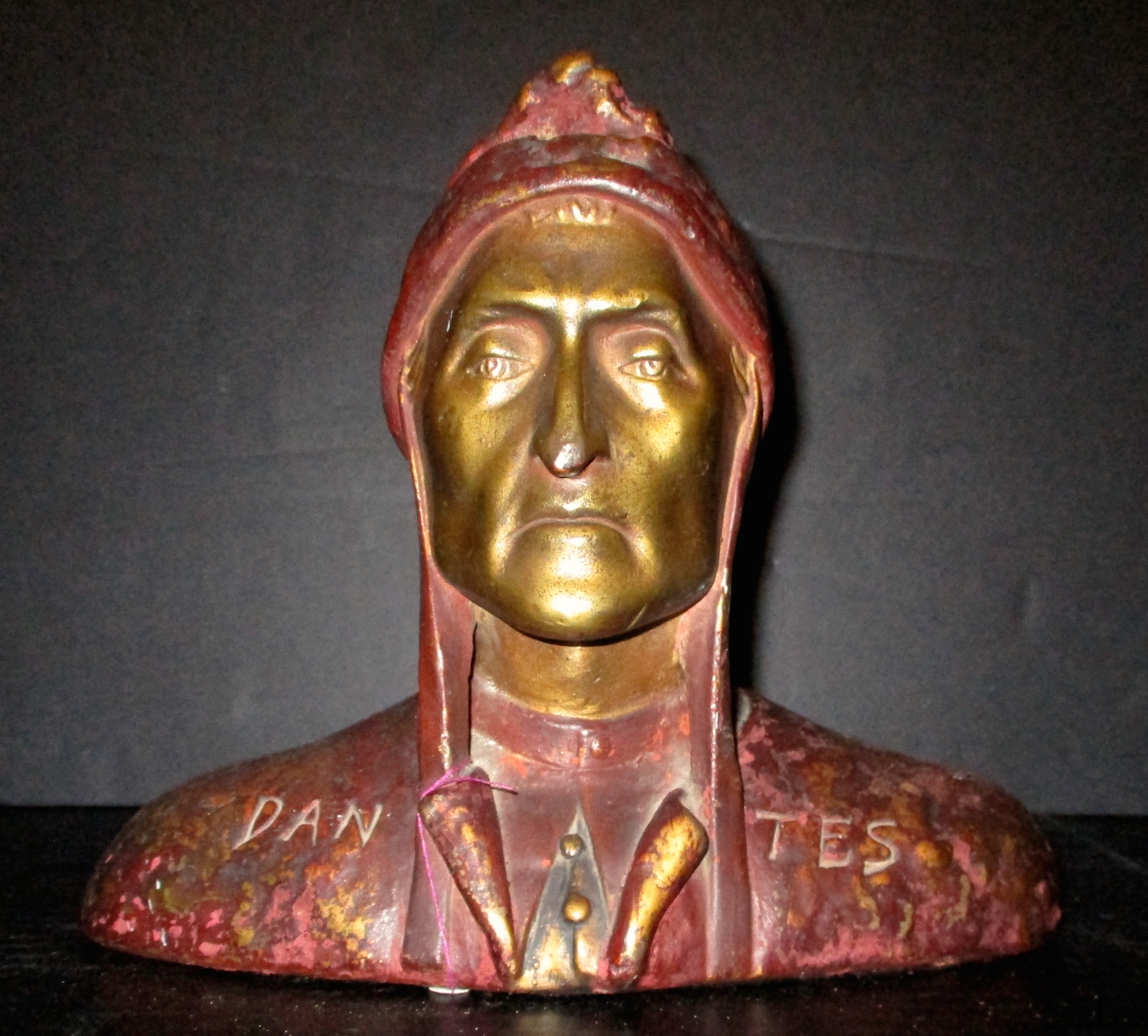 Armor Bronze Bust of Dante (9" W x 8" H x 4" D)