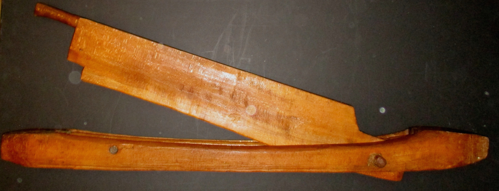 19th Century Oak Hand-made Flax Cutter (54" Long)
