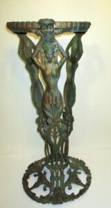 Booth Co. Cast Iron Fish Bowl Stand w/Mermaids Motif - We Will Restore to Your Specifications