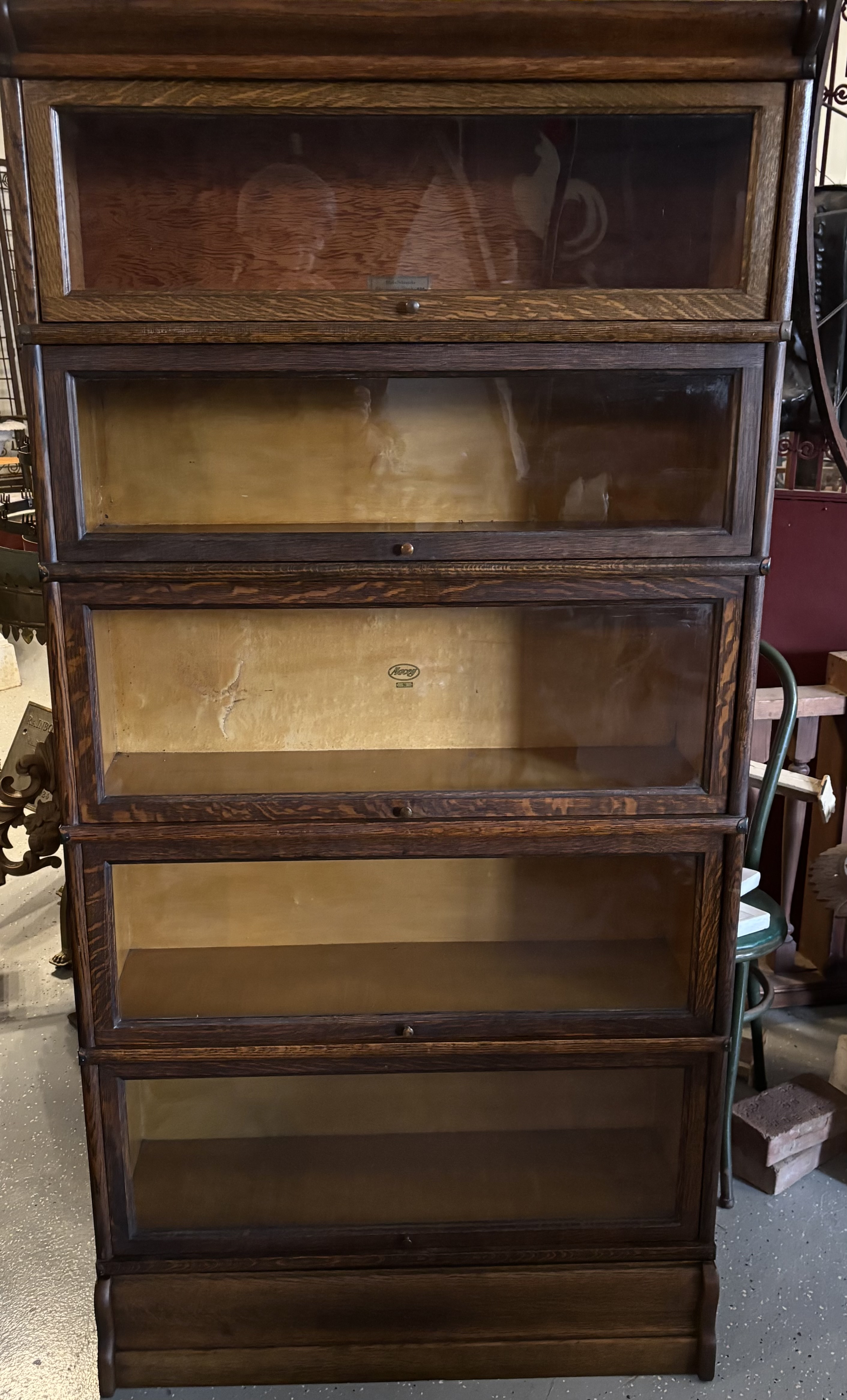 Refurbished Macey/Globe Wernicke 5-Stack Tiger Oak Stack Bookcase - SOLD